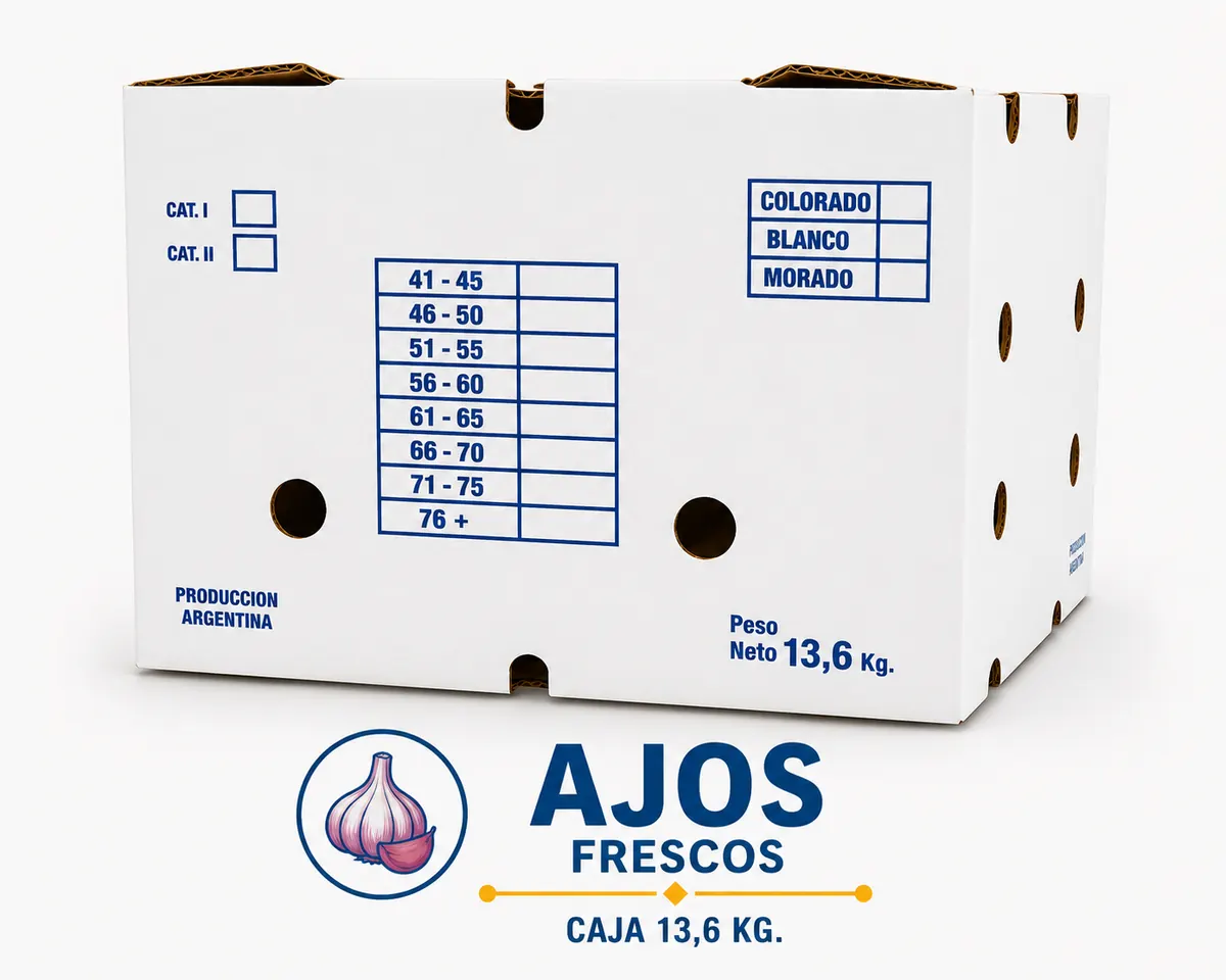 Caja para ajo de 13,6 kg