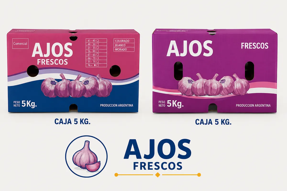 Caja para ajo de 5 kg