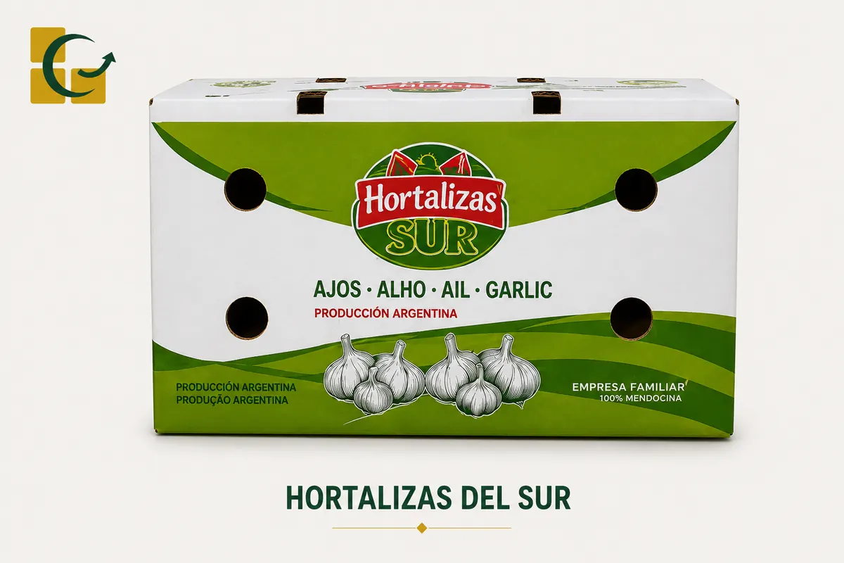 Caja personalizada Hortalizas del Sur para ajo